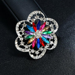 Fashionable Diamond Flower Large Brooch Clothing Accessory