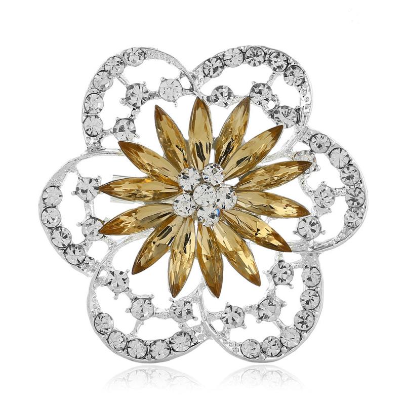 Fashionable Diamond Flower Large Brooch Clothing Accessory