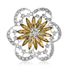 Fashionable Diamond Flower Large Brooch Clothing Accessory