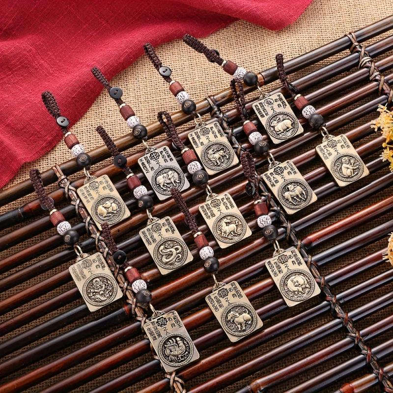 Brass 12 Zodiac Buddha Charms DIY Jewelry Accessories