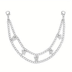 Butterfly Cross Charm Chain Layered Waist Tassel Chain Punk Accessories