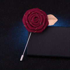 Men's Rose Corsage Brooch Wedding Banquet Accessory
