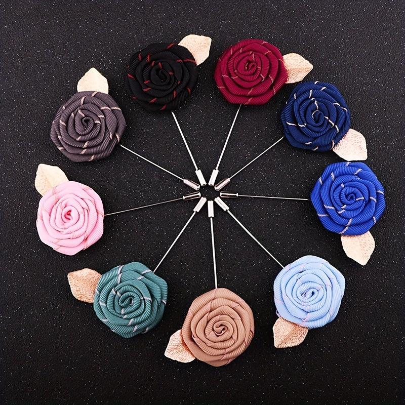 Men's Rose Corsage Brooch Wedding Banquet Accessory