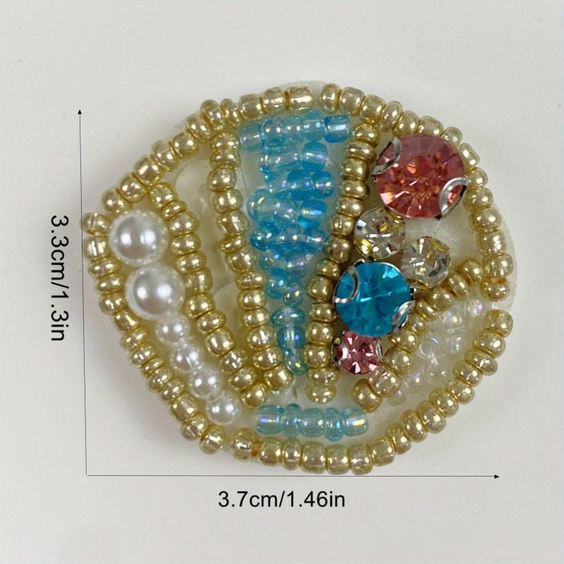 Ocean Animal Faux Pearl Beads Sequin Patch DIY Sewing Patch Sticker