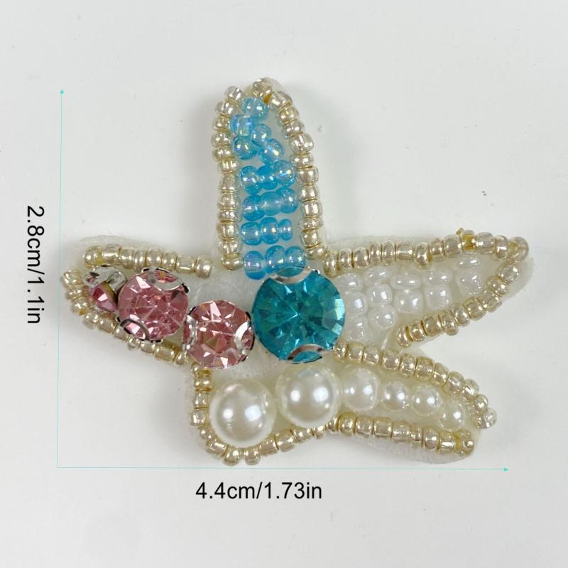 Ocean Animal Faux Pearl Beads Sequin Patch DIY Sewing Patch Sticker