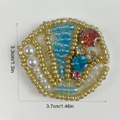 Ocean Animal Faux Pearl Beads Sequin Patch DIY Sewing Patch Sticker