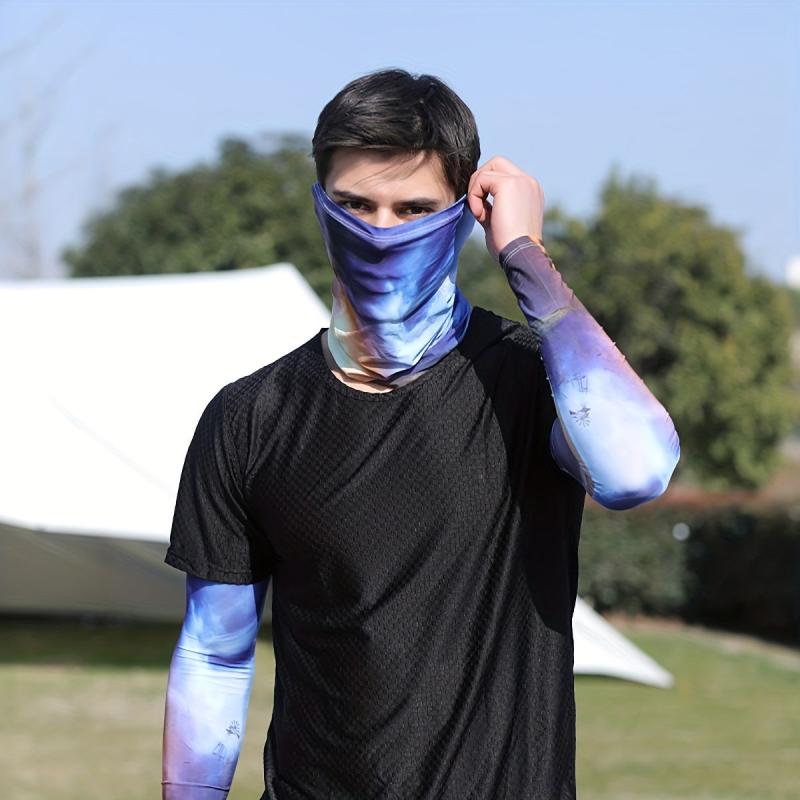 Colorful Tattoo Arm Sleeves & Face Towel Set