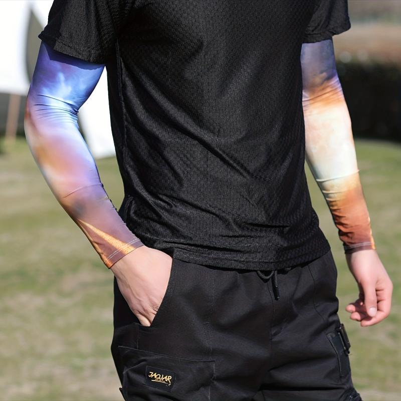 Colorful Tattoo Arm Sleeves & Face Towel Set