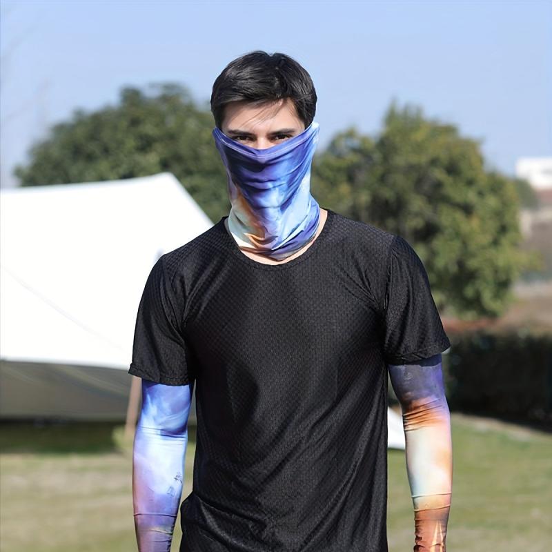 Colorful Tattoo Arm Sleeves & Face Towel Set