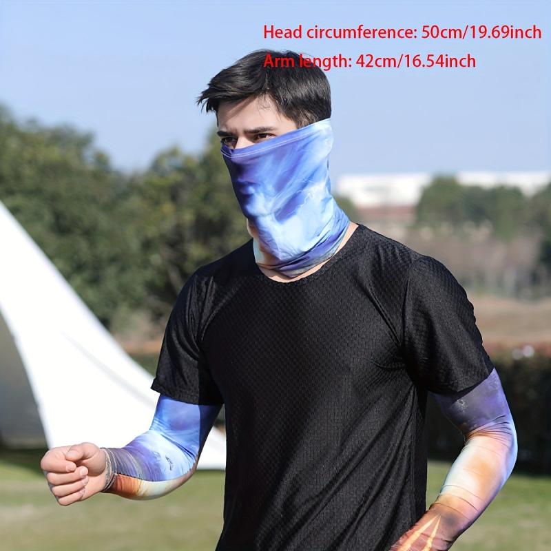 Colorful Tattoo Arm Sleeves & Face Towel Set