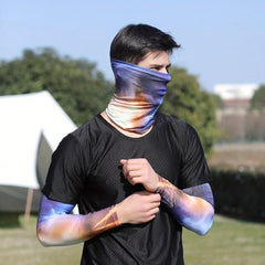 Colorful Tattoo Arm Sleeves & Face Towel Set