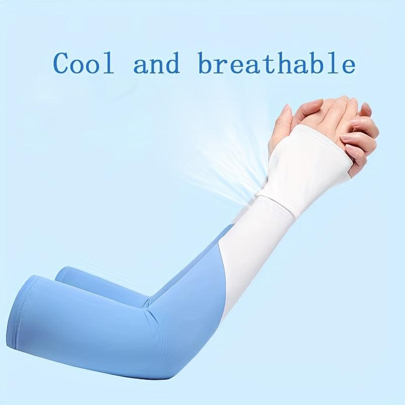 Summer Sunscreen Sleeves Ice Silk Sleeves Breathable Riding Sunscreen Gloves