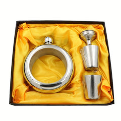 304 Stainless Steel Flask Funnel Cup Set + Round Bracelet Wrist Jewelry