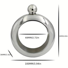 304 Stainless Steel Flask Funnel Cup Set + Round Bracelet Wrist Jewelry