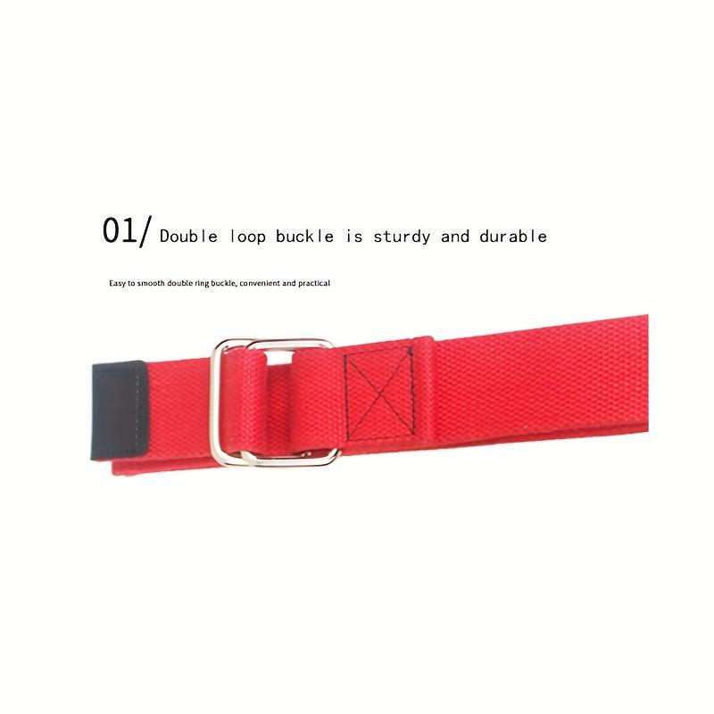1pc Double Buckle Woven Canvas Belt for Men