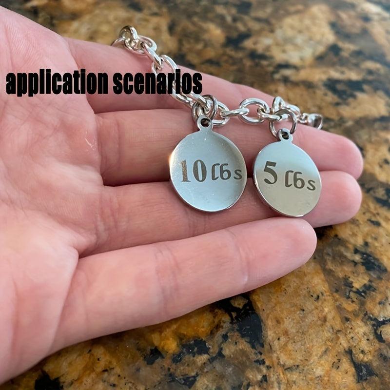 Weight Loss Engraved Stainless Steel Charm Fitness Charms
