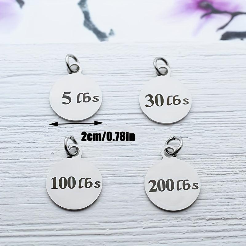 Weight Loss Engraved Stainless Steel Charm Fitness Charms