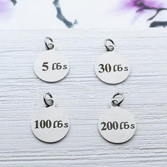Weight Loss Engraved Stainless Steel Charm Fitness Charms