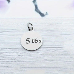 Weight Loss Engraved Stainless Steel Charm Fitness Charms