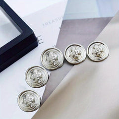 5pcs Retro Metal Button Light Coat Windbreaker Buckle, Decorative Buckle