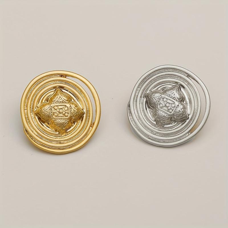 5pcs Retro Metal Button Light Coat Windbreaker Buckle, Decorative Buckle
