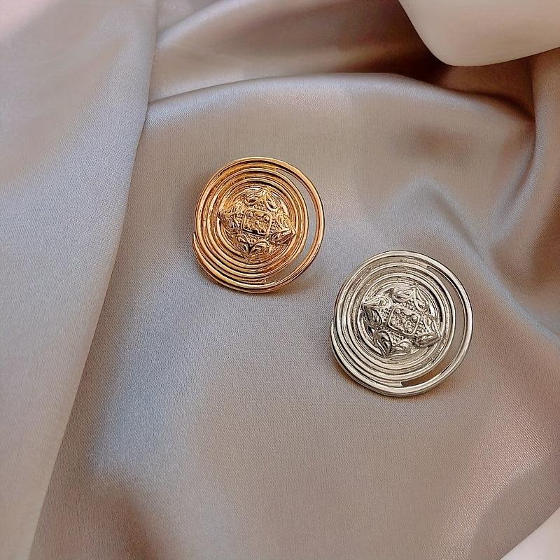 5pcs Retro Metal Button Light Coat Windbreaker Buckle, Decorative Buckle