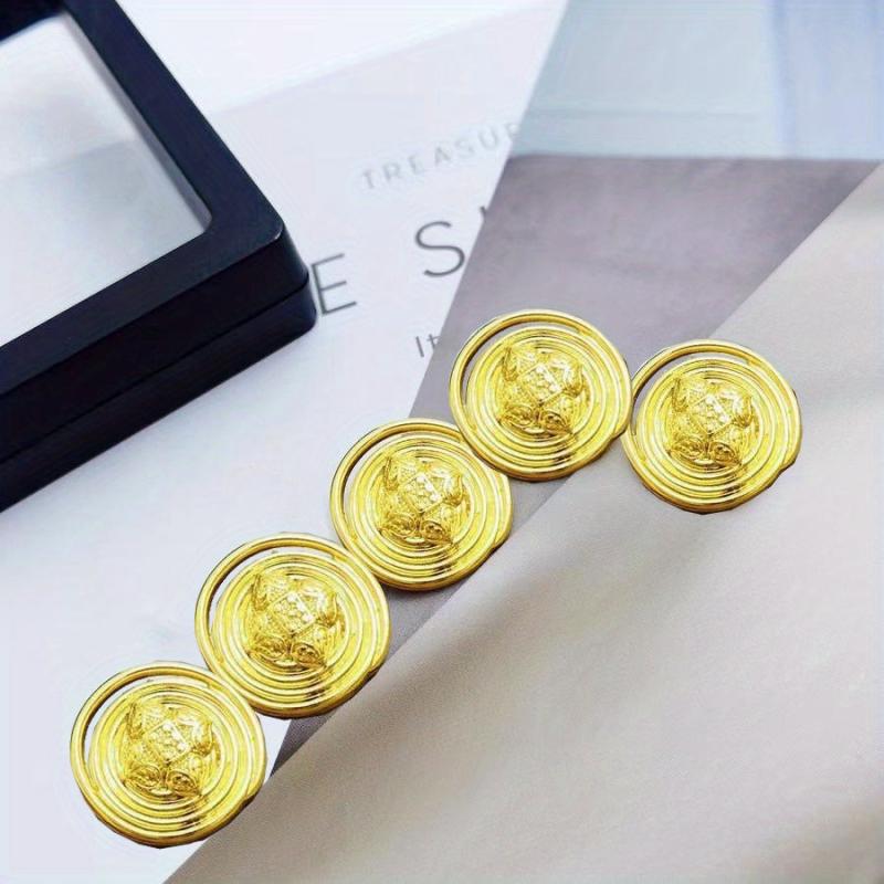 5pcs Retro Metal Button Light Coat Windbreaker Buckle, Decorative Buckle
