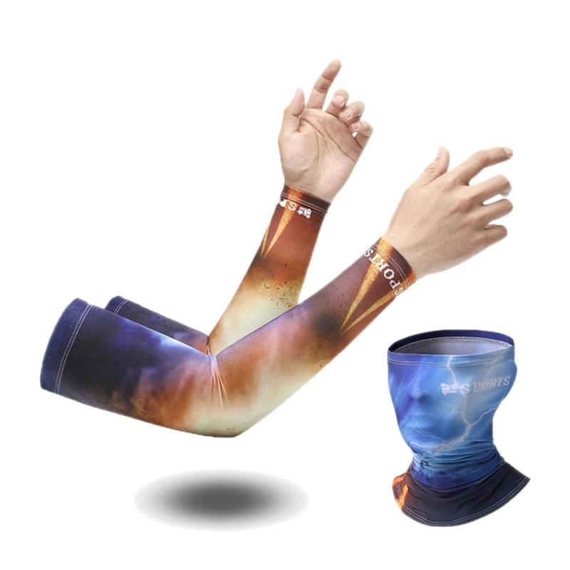 Cooling Sunscreen Arm Sleeves Neck Tube Scarf Set UV Protection
