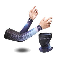 Cooling Sunscreen Arm Sleeves Neck Tube Scarf Set UV Protection