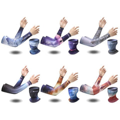 Cooling Sunscreen Arm Sleeves Neck Tube Scarf Set UV Protection