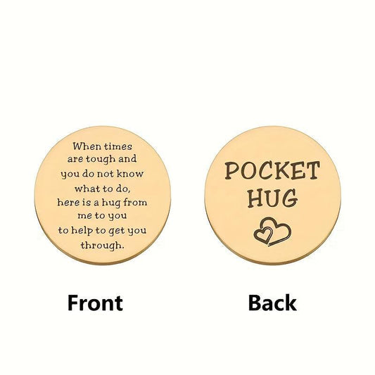 Stainless Steel Pocket Hug Token Anxiety Gift For Men