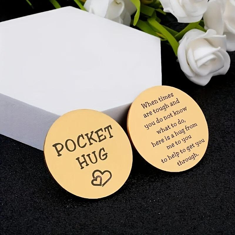 Stainless Steel Pocket Hug Token Anxiety Gift For Men