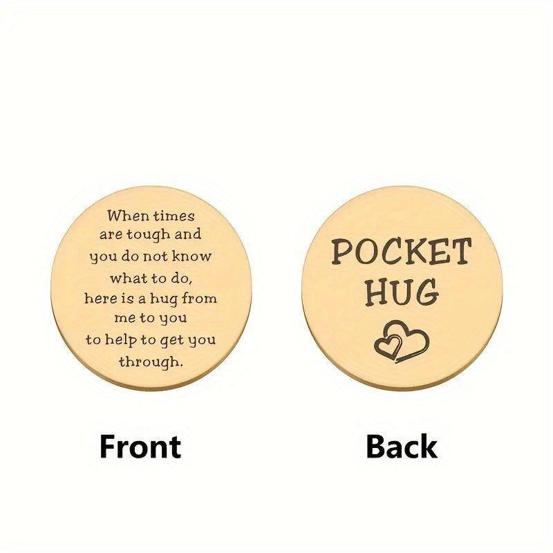 Stainless Steel Pocket Hug Token Anxiety Gift For Men