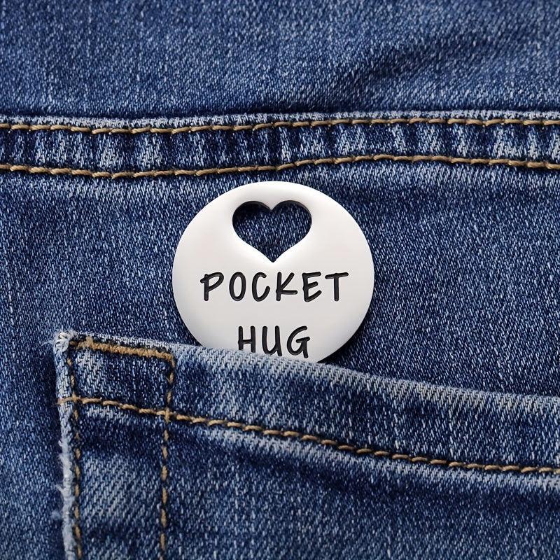 Stainless Steel Little Hug For My Bestie Pocket Token & Greeting Card