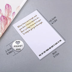 Stainless Steel Little Hug For My Bestie Pocket Token & Greeting Card