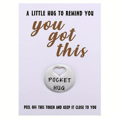 Stainless Steel Little Hug For My Bestie Pocket Token & Greeting Card