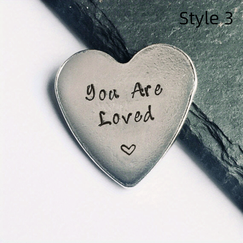 1pc Stainless Steel Pocket Hug Heart Keepsake Token for Men