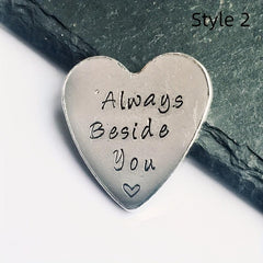 1pc Stainless Steel Pocket Hug Heart Keepsake Token for Men