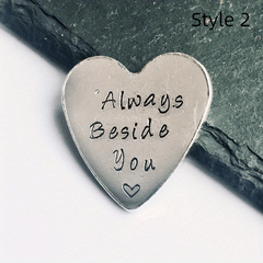 1pc Stainless Steel Pocket Hug Heart Keepsake Token for Men