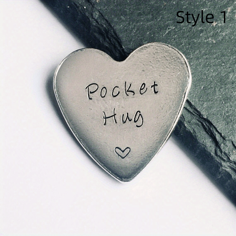 1pc Stainless Steel Pocket Hug Heart Keepsake Token for Men