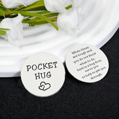 Men's Stainless Steel Pocket Hug Coin Gift