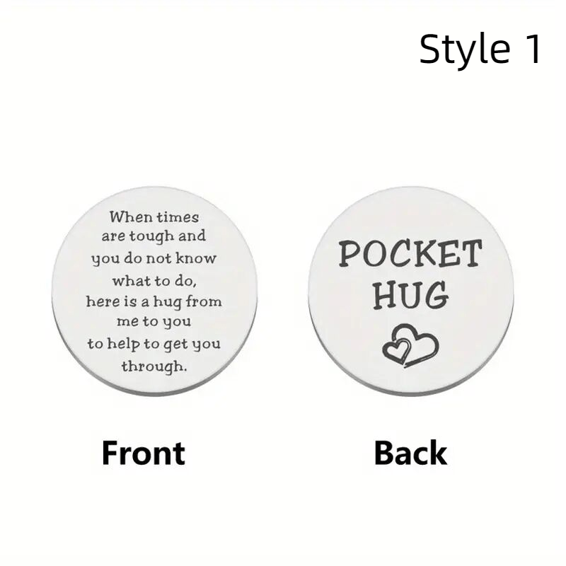 Men's Stainless Steel Pocket Hug Coin Gift