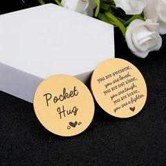 Stainless Steel Pocket Hug Coin Inspirational Gift For Men