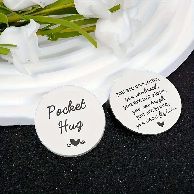 Stainless Steel Pocket Hug Coin Inspirational Gift For Men