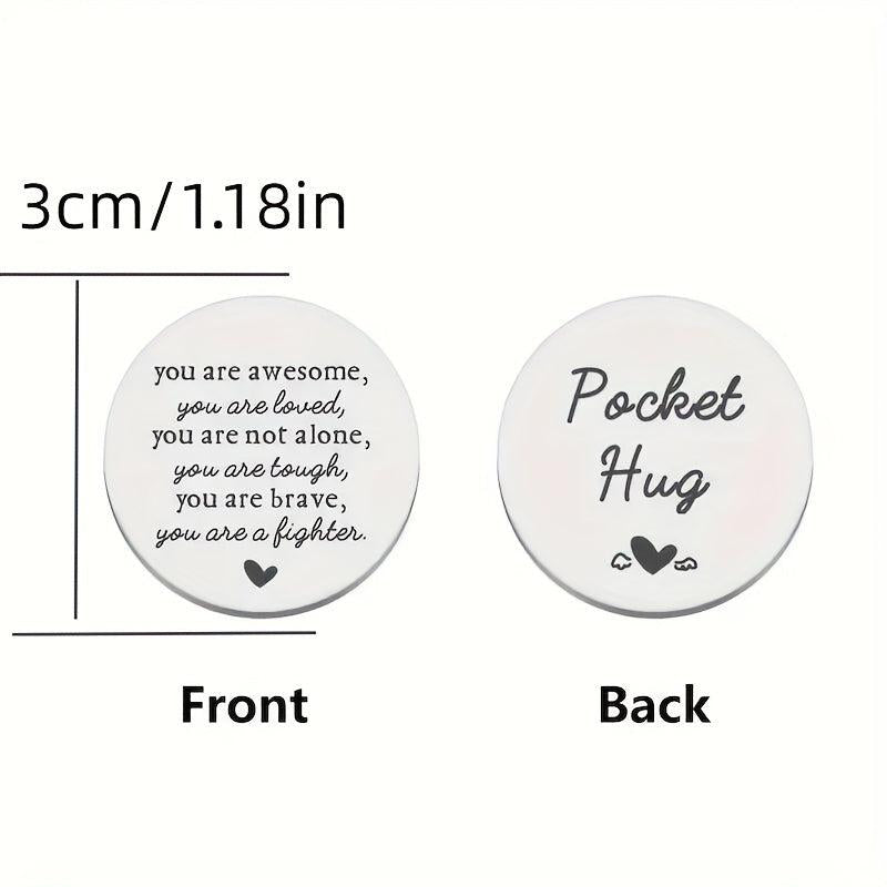 Stainless Steel Pocket Hug Coin Inspirational Gift For Men