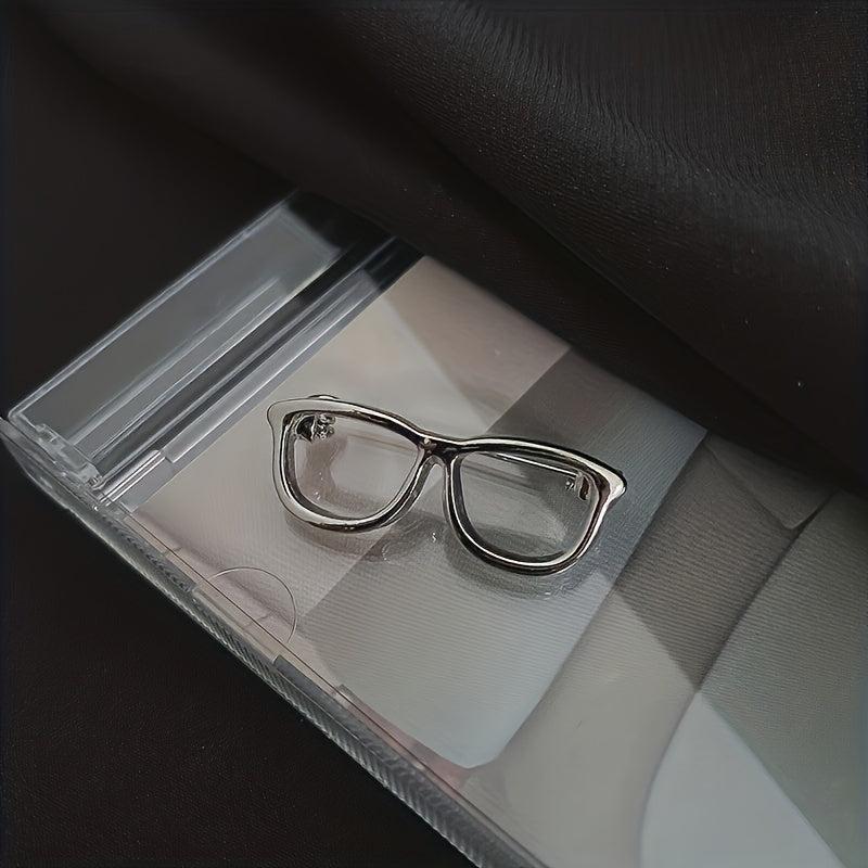 Men's Portable Hollow Out Glasses Frame Pin Mini Glasses Pin