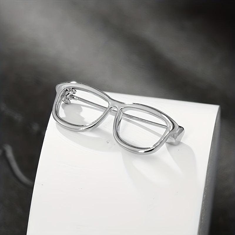 Men's Portable Hollow Out Glasses Frame Pin Mini Glasses Pin