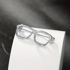 Men's Portable Hollow Out Glasses Frame Pin Mini Glasses Pin