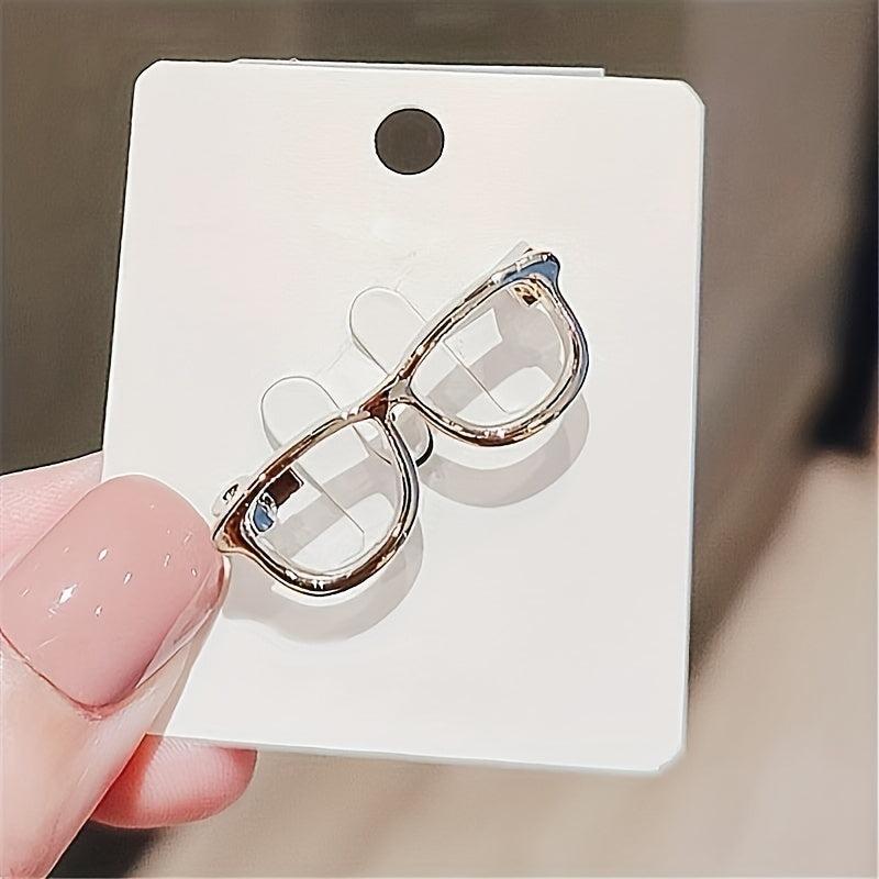 Men's Portable Hollow Out Glasses Frame Pin Mini Glasses Pin
