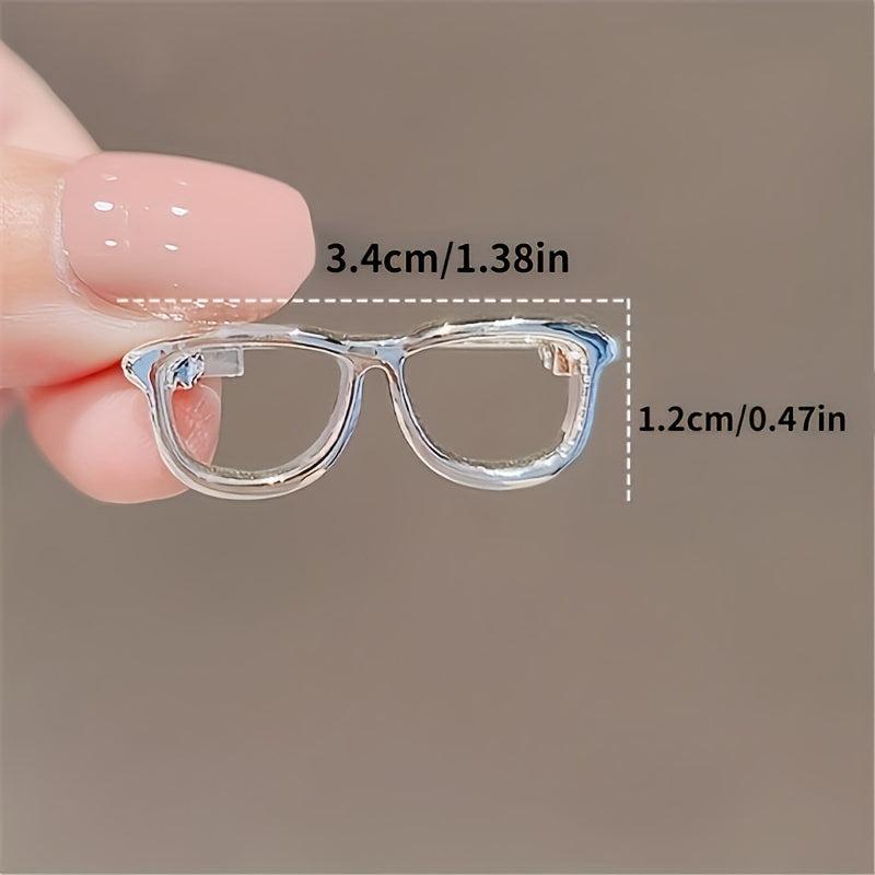 Men's Portable Hollow Out Glasses Frame Pin Mini Glasses Pin